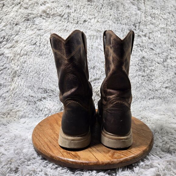 Justin Water Buffalo 10” Men Sz 9.5D Ram Pecan Brown Round Toe Work Boots OW4710 - Picture 3 of 8